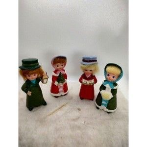 Napcoware collectable Carolers w/ Hair Figurines 7974 Japan Set Of 4